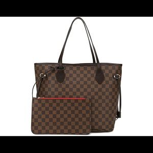 Black and Brown Checkered Handbag
